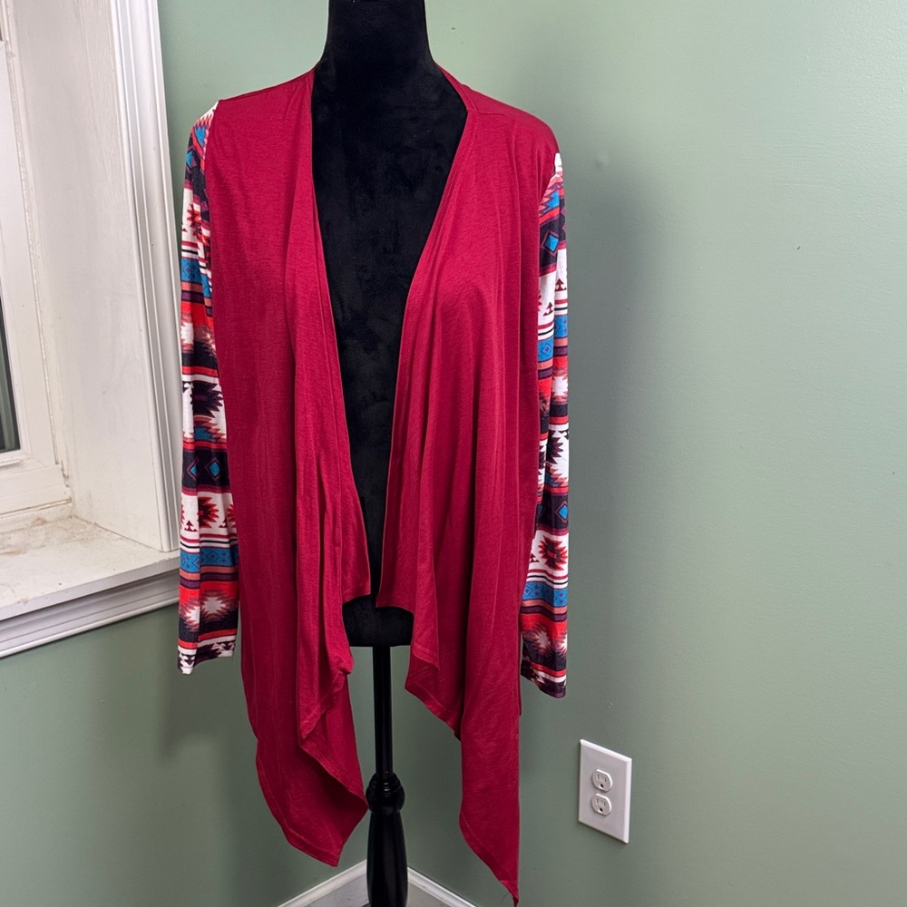 NWT aztec waterfall Front Cardigan XL